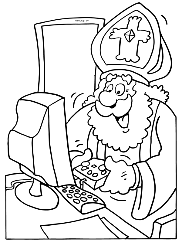 Kleurplaat Sinterklaas Op De Computer Kleurplaten Nl Sinterklaas Kleurplaten Knutsele