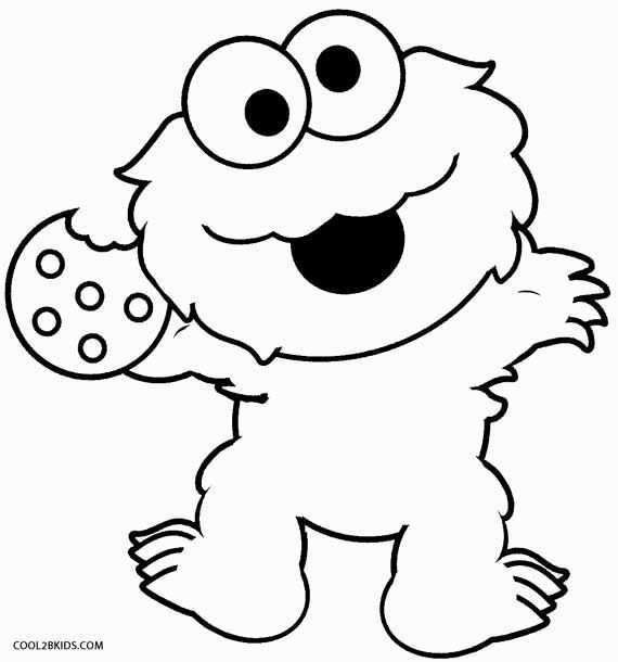 Baby Cookie Monster Coloring Page Jpg 570 610 Monster Coloring Pages Elmo Coloring Pa