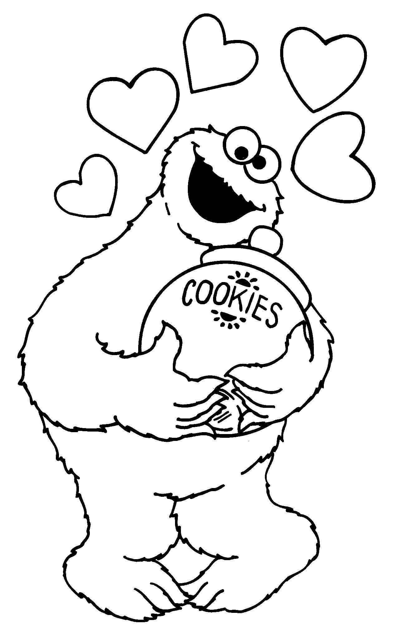 Cookie Monster Cookie Jar Coloring Pages Monster Coloring Pages Sesame Street Coloring Pages Elmo Coloring Pages