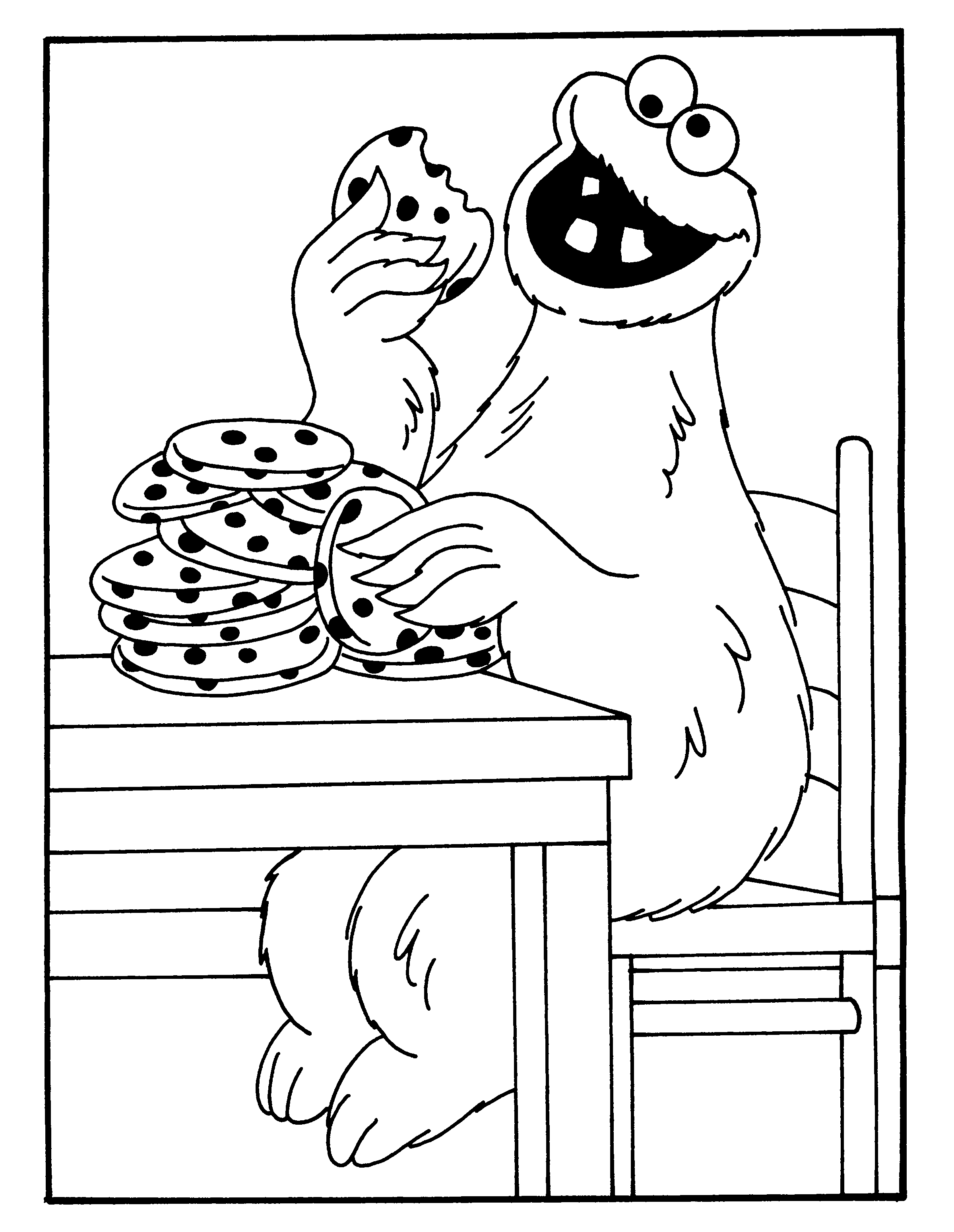 Sesamstraat 01 35 Png 2400 3100 Coloring Pages Coloring Books Cookie Monster Party