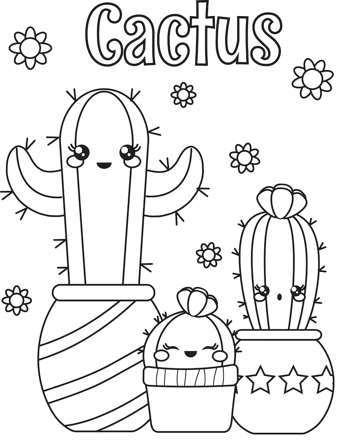 Free And Cute Cactus Coloring Page For Kids Unicorn Coloring Pages Free Coloring Page