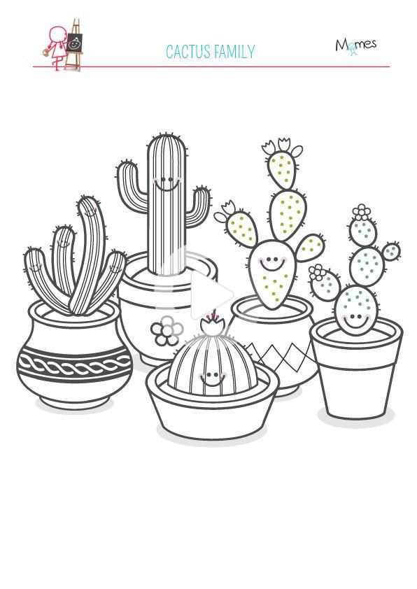 Pin Op Cactus Drawing