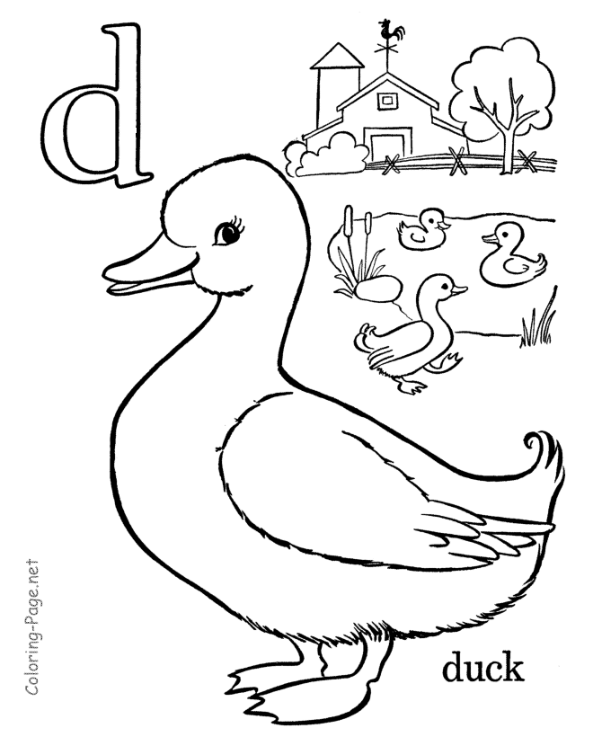 Alphabet Coloring Page Letter D Dieren Tekenen Kleurplaten Dieren