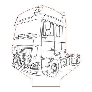 Daf Xf 106 Truck 3d Illusion Lamp Plan Vector File For Laser And Cnc 3bee Studio 3d I