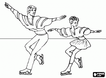 Een Paar Skaters Doen Van Een Uitoefening Van Het Kunstschaatsen In Het Ijs Dansen Di
