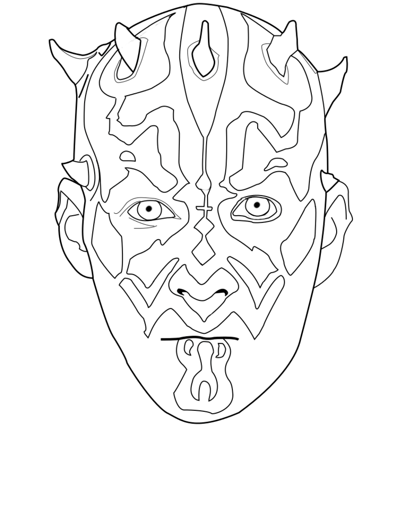 Darth Maul Mask Coloring Page Star Wars Colors Coloring Pages Darth Maul