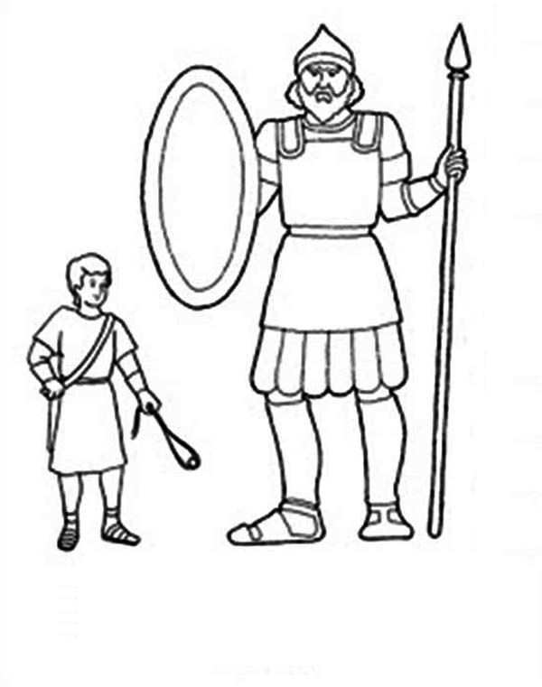 The Height Differencies Between David And Goliath Coloring Page David And Goliath Dav