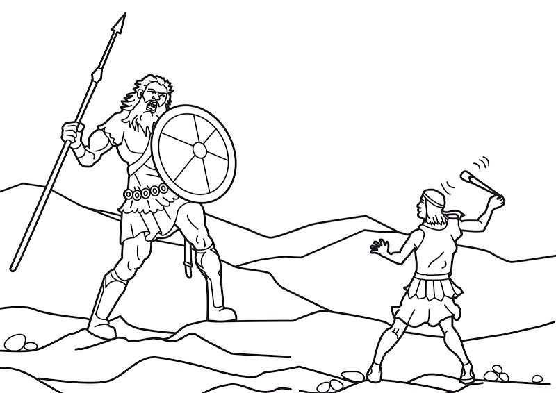 David And Goliath Coloring Pages Coloring Pages David And Goliath Bible Coloring Page
