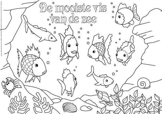 Kleurplaat De Mooiste Vis Van De Zee 1 Met Afbeeldingen The Rainbow Fish Gratis Kleur