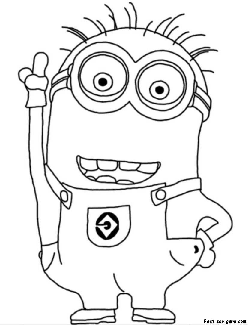 Printable Disney Two Eyed Minion Despicable Me 2 Coloring Pages Kleurplaten Voor Kind