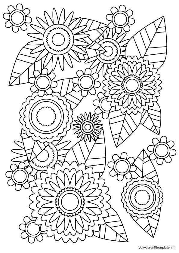 Volwassen Kleurplaat Bloem 2 Volwassen Kleurplaten Kleurplaten Mandala Kleurplaten Bl