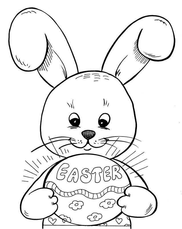 Bunny With Easter Egg Bunny Coloring Pages Easter Coloring Pages Printable Easter Col