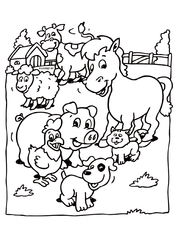 Kleurplaat Dieren Op De Boerderij Kleurplaten Nl Farm Animal Coloring Pages Animal Co