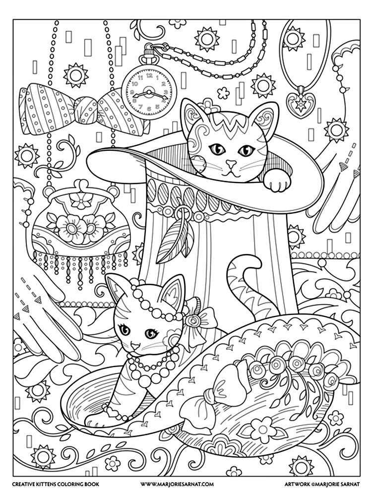 Marjorie Sarnat Creative Kittens Cat Coloring Book Kitten Coloring Book Animal Colori