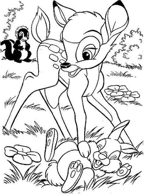 Kleurplaat Lente Bambi Stampertje En Stinkertje Dieren Kleurplaten Kleurplaten Bambi