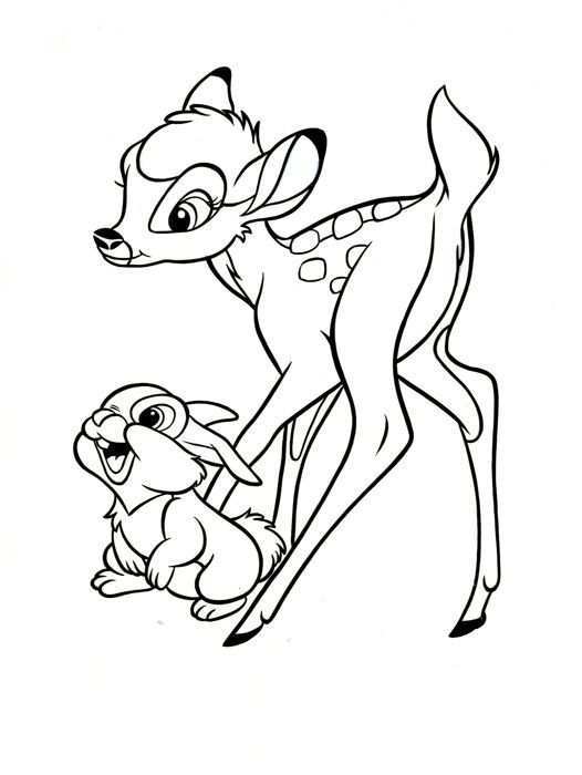 Disney Studios Original Drawing Bambi And Thumper 90 Years W B Disney Tattoos Disney Art Drawings Disney Coloring Pages