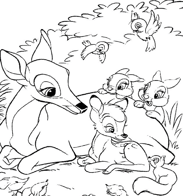 Bambi Coloring Pages Coloringpages1001 Com Kleurplaten Disney Kleurplaten Kerstkleurp