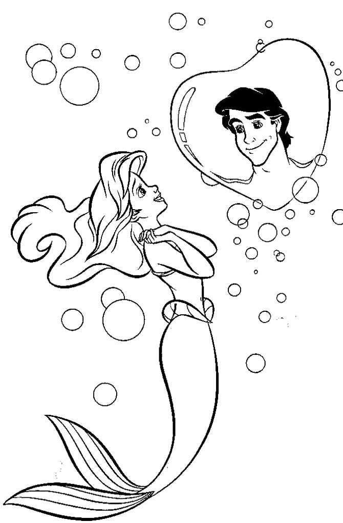 Imagine Ariel Prince Eric Coloring Pages Disney Kleurplaten Kleurplaten De Kleine Zee