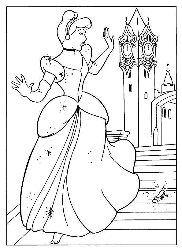 Cinderella Coloring Pages Prinses Kleurplaatjes Assepoester Disney Prinsessen
