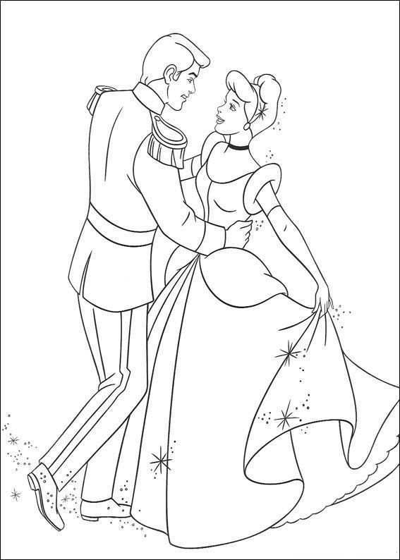 Kids N Fun Coloring Page Cinderella Cinderella Prinses Kleurplaatjes Frozen Kleurplat