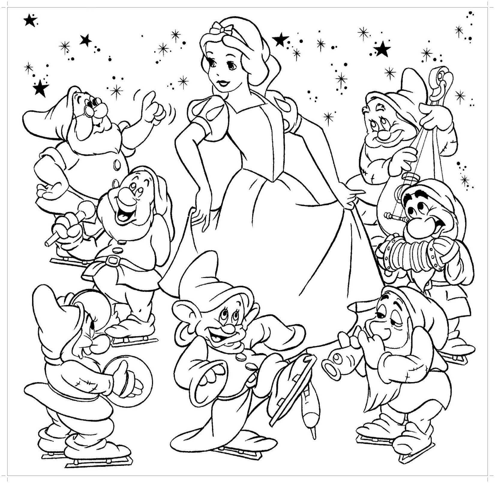 Wat Een Gezelligheid Snow White Coloring Pages Coloring Pages Disney Coloring Pages