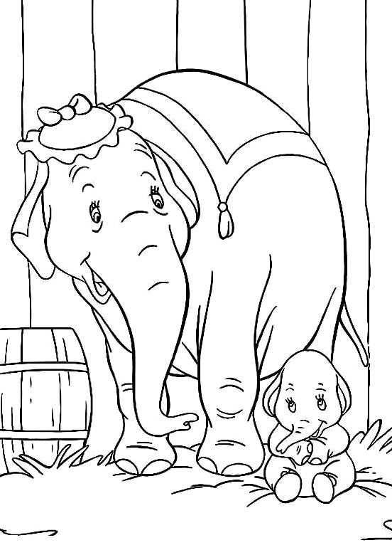 Baby Dumbo With Mother Coloring Pages Dumbo Coloring Pages Kidsdrawing Free Coloring