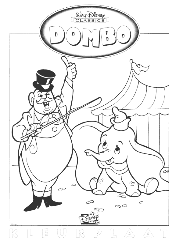 Kids N Fun Kleurplaat Dombo Dombo In Het Circus Kleurplaten Disney Kleurplaten Dombo