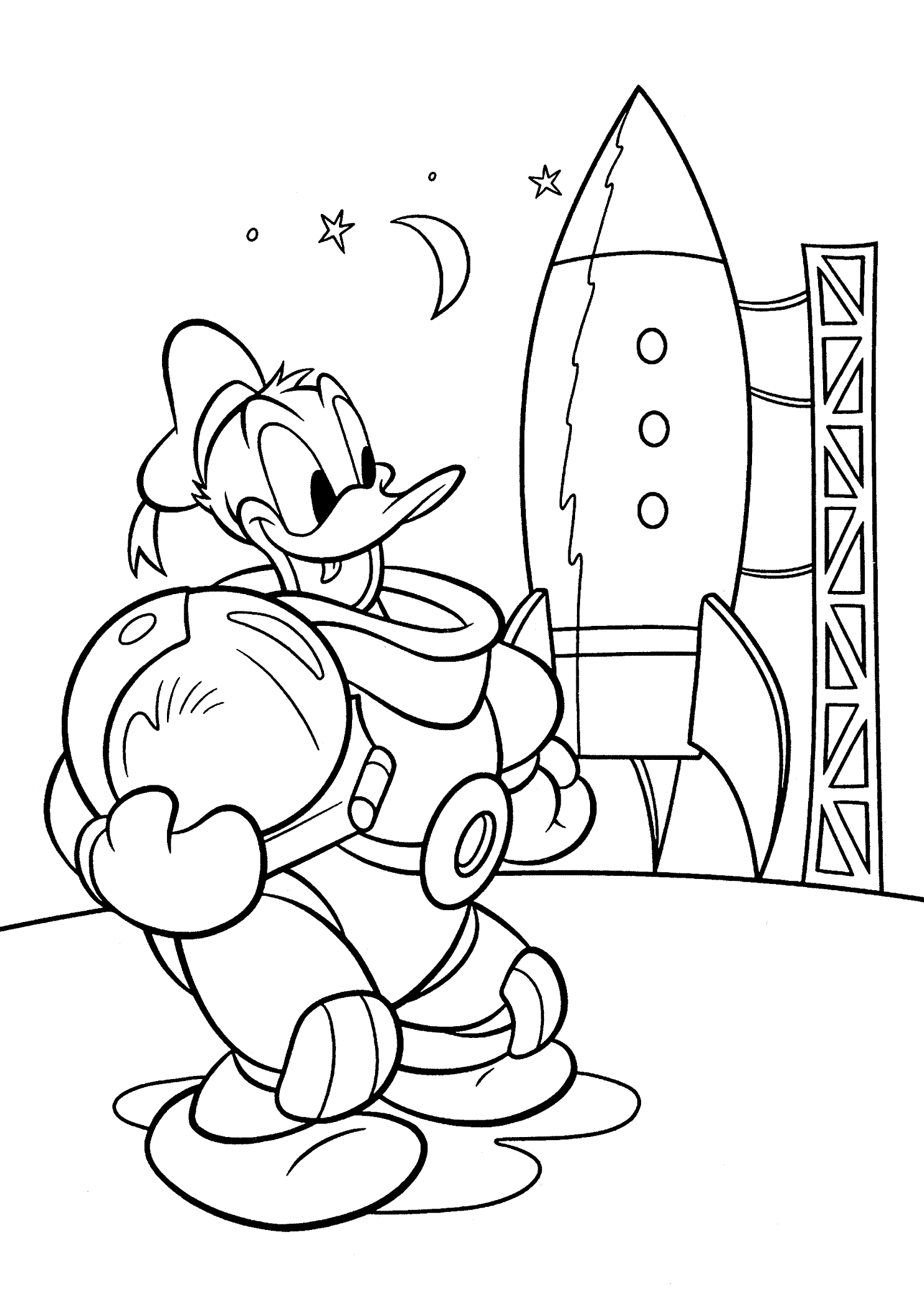 Donald Duck Astronaut Coloring Pages For Kids Printable Free Disney Coloring Pages Mickey Coloring Pages Cartoon Coloring Pages