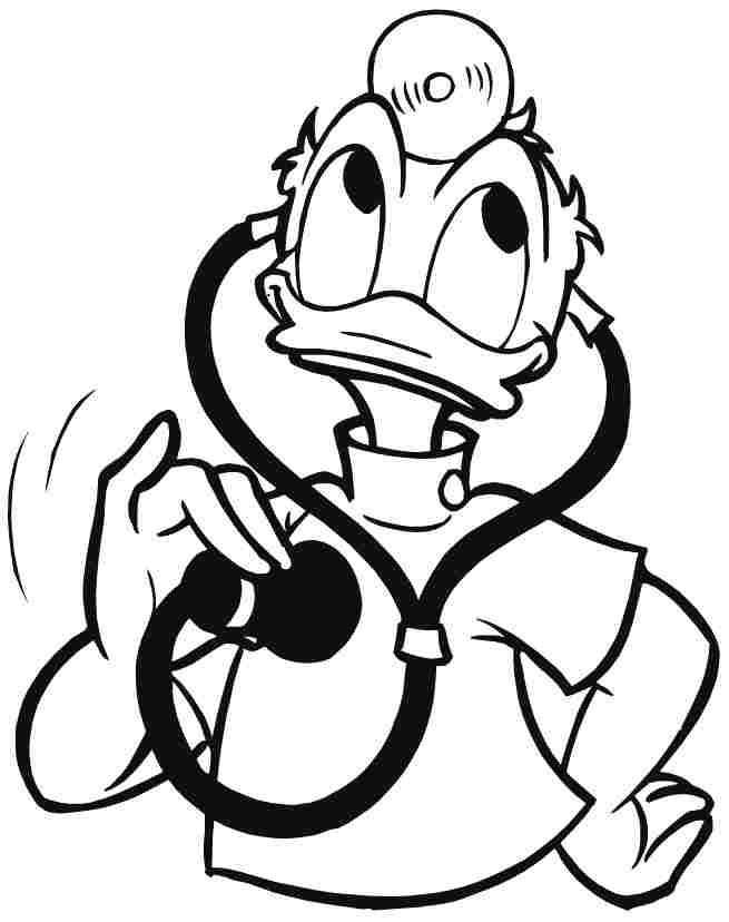 Colouring Pages Free Printable Cartoon Disney Donald Duck Free For Little Kids Nurse