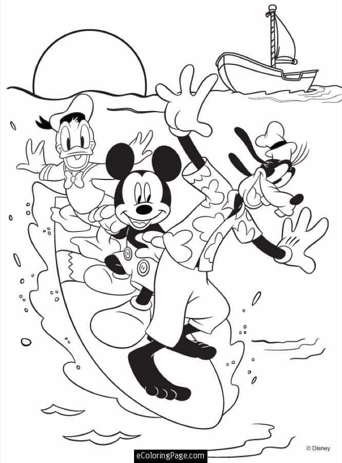 Mickey Mouse Donald Duck And Goofy Printable Coloring Page Disney Coloring Pages Mick