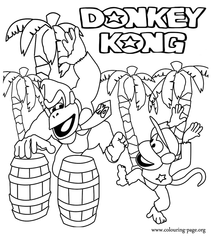 Donkey Kong Coloring Page Coloring Pages Donkey Kong Super Mario Coloring Pages