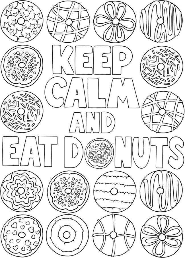 Welcome To Dover Publications Ch Keep Calm And Donut Coloring Page Coloring Pages Col
