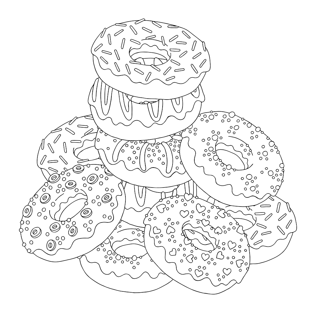 Donut Coloring Pages Best Coloring Pages For Kids Donut Coloring Page Coloring Books