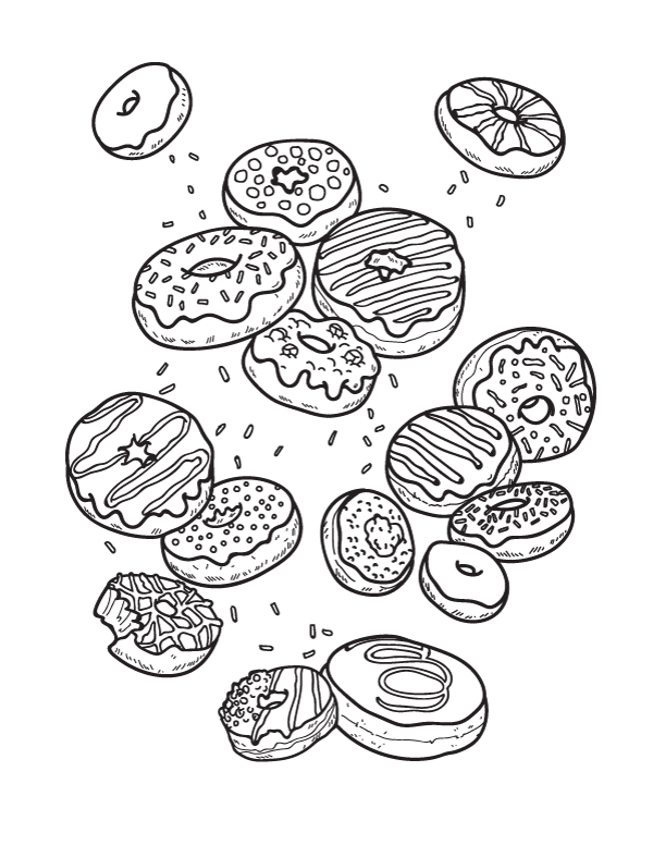 Donut Coloring Pages Best Coloring Pages For Kids Donut Coloring Page Birthday Colori