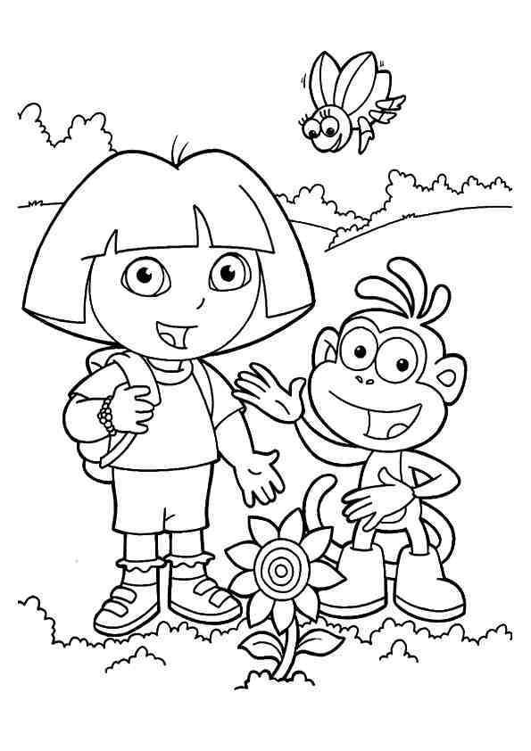 Dora Coloring Pages Cutecoloring Com Dora Coloring Puppy Coloring Pages Coloring Page