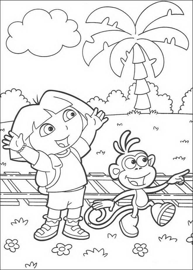 Kids N Fun Kleurplaat Dora De Verkenner Dora En Boots Kleurboek Kleurplaten Kleurplaten Voor Kinderen