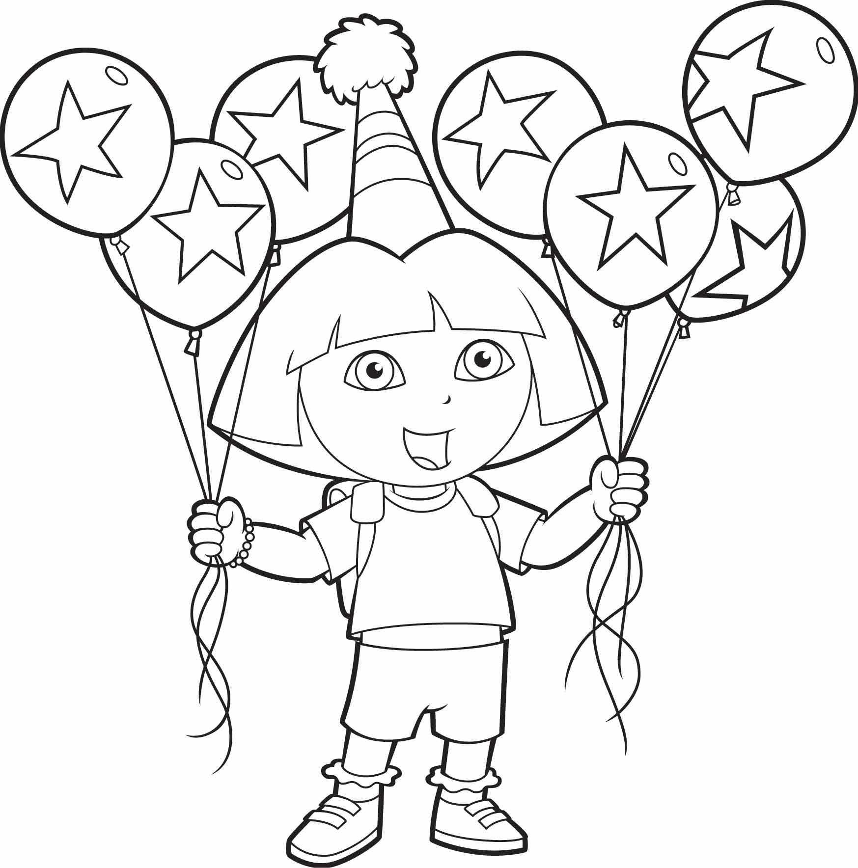 Dora Taart Met Cupcakes Als Balonnen Kleurplaten Ballonnen Verjaardag