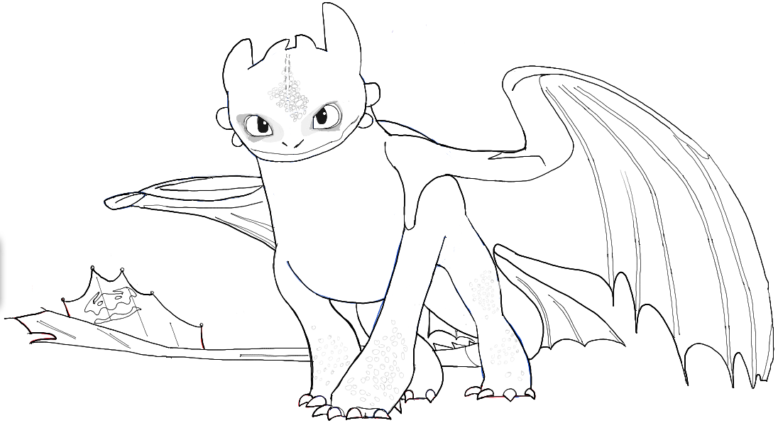 Finished Drawing Of Toothless From How To Train Your Dragon 2 Dragon Coloring Page Ho