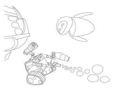 Wall E Eve Coloring Page Robot