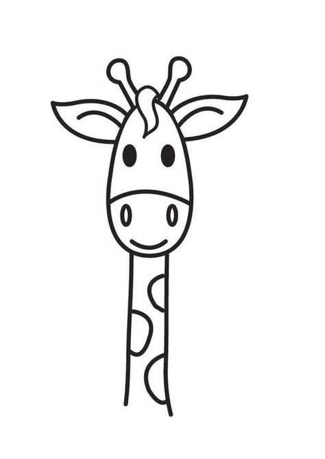 Kop Giraf Giraffe Tekening Kleurrijke Tekeningen Eenvoudige Tekeningen