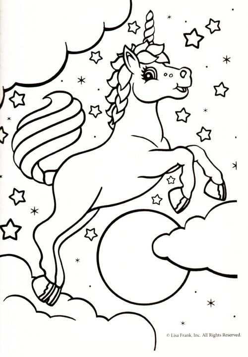 Kleurplaat Eenhoorn Sterren Licorne Coloriage Licorne A Colorier Coloriage Cheval