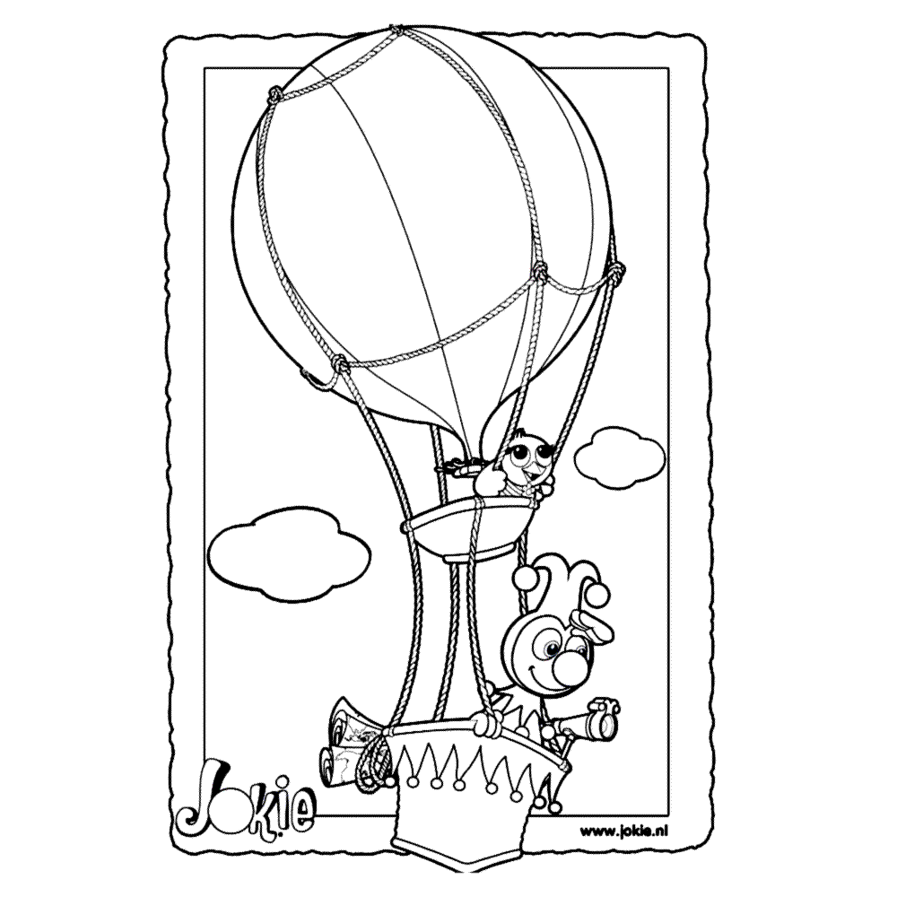 Leuk Voor Kids Jokie En Jet In Hun Luchtballon Kleurplaten Luchtballon Verjaardagskal