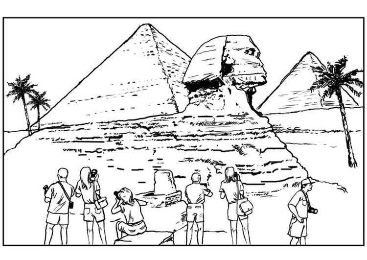Kleurplaat Sphinx En Piramiden Afb 7523 Kleurplaten Gratis Kleurplaten Piramide