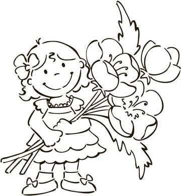 Ec0124 Flower Girlz Boterbloem Eline Clear Stamps Hobbynu Nl Digitale Stempels Kleurb