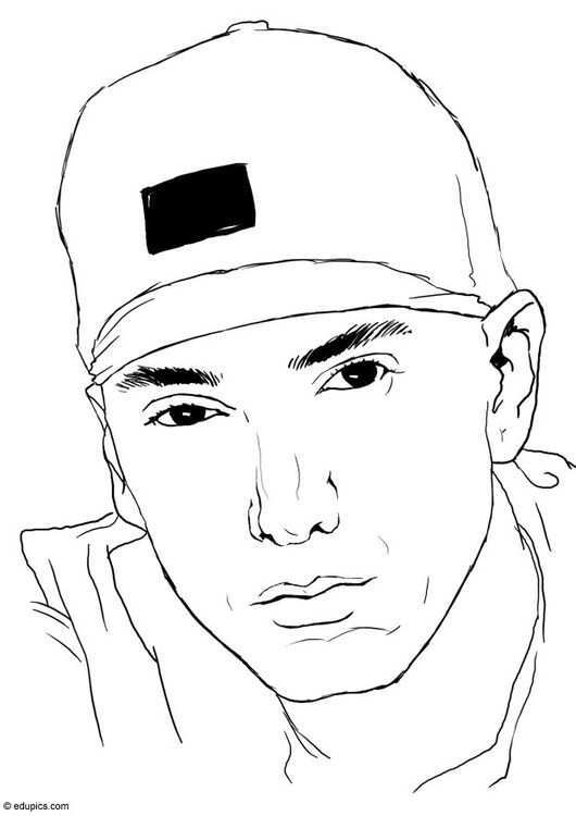 Coloring Page Eminem Eminem Drawing People Coloring Pages Hip Hop Artwork