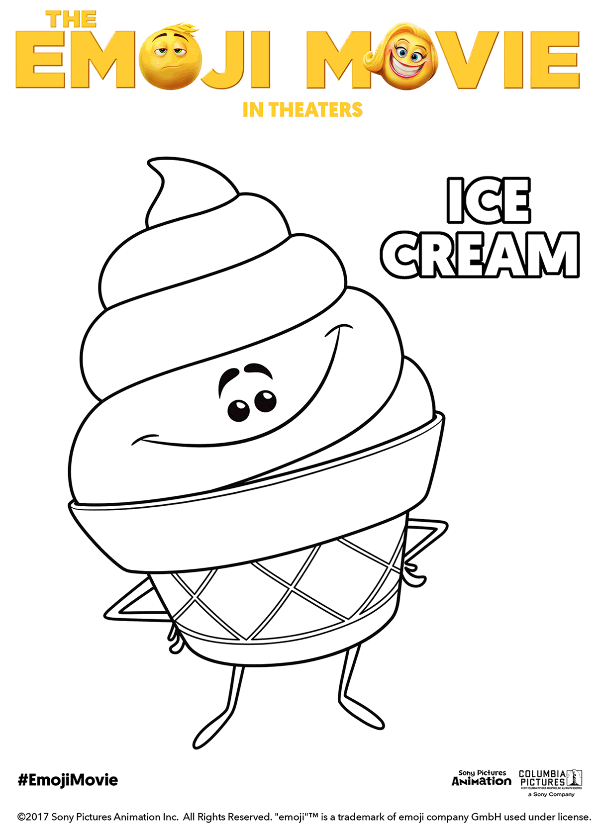 The Emoji Movie Ice Cream Coloring Pages Emoji Coloring Pages Emoji Movie Coloring Pa