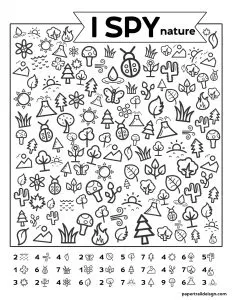 Free Printable I Spy Nature Game Paper Trail Design Nature Games Printable Activities