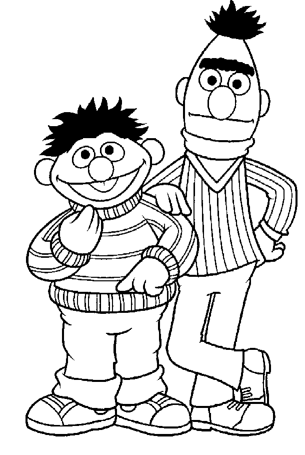 Kleurplaat Bert En Ernie Kleurplaten Sesamstraat Kinderkleurplaten