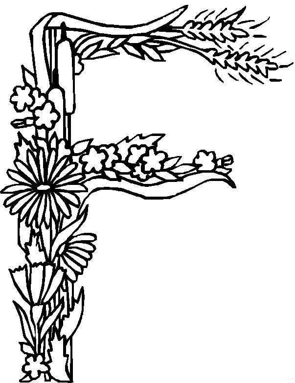 Kids N Fun 26 Coloring Pages Of Alphabet Flowers Coloring Pages Flower Coloring Pages