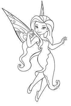 Kleurplaat Silvermist Tinkerbell Disney Elf Geprint Fairy Coloring Pages Fairy Colori